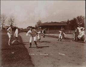 Sports, Field Sports, Oxford & Cambridge Training at B[erkeley] Oval.