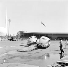 [Car show at the Goodrich Safety Arena, New York World's Fair.]