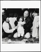 Muslim children at prayer time during Eid ul-Fitr at the end of Ramadan, Bay Ridge, Brooklyn