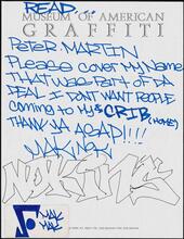 [Message to Peter Martin from unidentified writer.]
