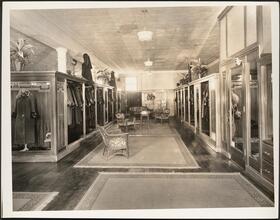 [Interior, clothing store.]