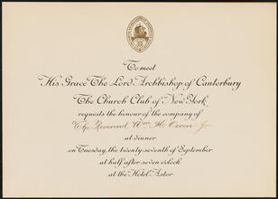 To meet His Grace the Lord Archbishop of Canterbury