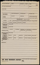 Air Raid Warden's Report