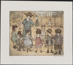 [Teacher and Children, Essex Street (near Grand Street)]