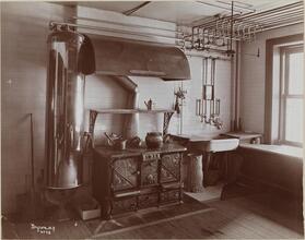 Interiors - Kitchen 1899, Home of Mr. and Mrs. Theodore Sutro 320 West 102nd Street.