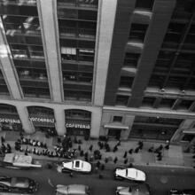 [Cafeteria workers demonstrating outside of Vanderbilt Cafeteria.]