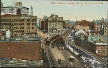 Cooper Square, showing Cooper Union, New York.