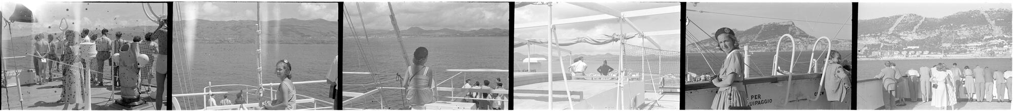 [Scenes on the deck of a ship.]