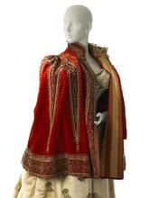 Cape in embroidered orange velvet