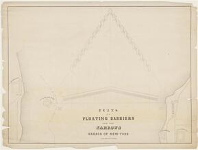 Plans of Floating Barriers for the Narrows Harbor of New York