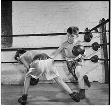 Boxing [at the] Police Athletic League [Two boys boxing.]
