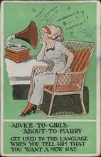Advice to Girls About to Marry - get used to this language when you tell him you want a new hat