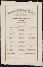 Irving Literary Union Celebration