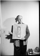 Art by Celebrities Sponsored by the Urban League [Kay Kyser with painting]