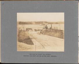 The Foot of West 78th Street, Showing the Dump and the Battle Ship Indiana.
