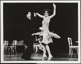 [Martin Vidnovic and Diana Rigg in a dress rehearsal for "Colette".]