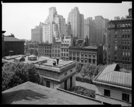 [Madison Avenue at 36th and 37th Streets. Looking south from roof of J.P. Morgan residence towards 36th Street.]