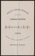Kelly Prize Debate between the Literary Societies of the College of the City of New York