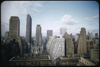 Changing New York [Aerial view of St. Patrick's Cathedral and Rockefeller Center.]