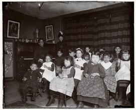 Children in Gotham Court "Sewing school at the agent's".