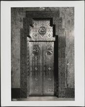 60 Wall Street. Cities Service Company. Interior detail, elevator door