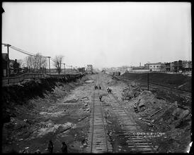 Sea Beach Line and Long Island Railroad cut, northwest to near 11th Avenue.