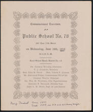 Commencement Exercises, Public School No. 70