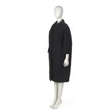 Coat in black ottoman wool