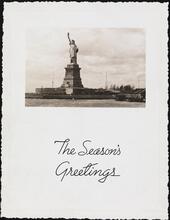 [Christmas card with The Statue of Liberty.]