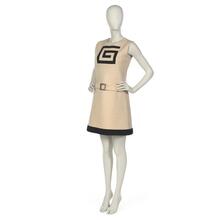 Dress in cream wool jersey with self belt