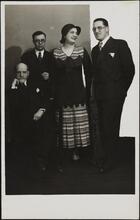 [Berta Gersten with three unidentified men.]
