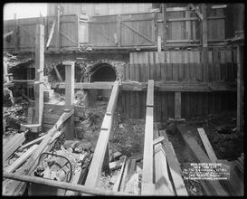 Woolworth Building, Sheath Piling Broadway Side [Construction zone.]