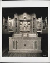 211 Fulton Street. Trinity Mission House. Interior, altar and triptych