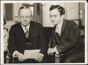 [Ludwig Satz with the mayor of Boston, preparing for his trip to Europe on the Graf Zeppelin.]