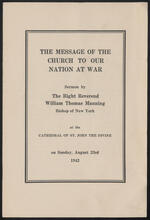 The Message of the Church to Our Nation at War