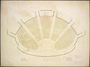 Beaumont Theatre, Lincoln Center. Orchestra Plan (Thrust Stage)