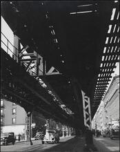 [Elevated railroad tracks.]