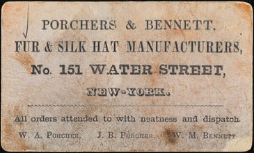 Porchers & Bennett, Fur and Silk Hat Manufacturers
