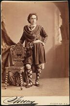 [Edwin Booth in the title role of "Hamlet".]