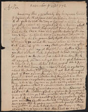 Letter from William Jones to Samuel Jones, November 23, 1772