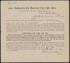 Key No. 2902C is hereby issued to Theophilus Holmes of No. 17 East 133rd Street