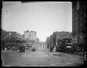 Broadway Series. Looking north from 156th Street, and farther on up the incline to where Broadway and St. Nicholas Ave. meet at 168th Street.
