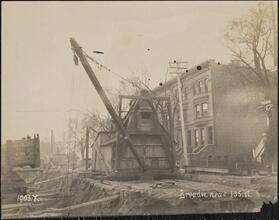 [Subway construction on Broadway near 135th Street.]