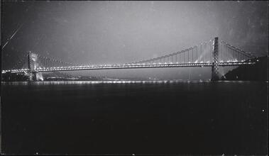 [George Washington Bridge at night.]