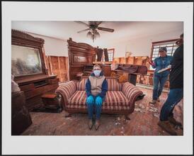 Homeowner in Flooded House, Breezy Point, Queens