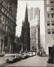 [Trinity Church looking north on Broadway.]