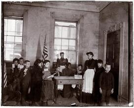 The First Patriotic Election in The Beach Street Industrial School - parlor in John Ericsson's old house.