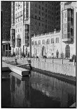 River House. Lower part of river side from dock, vertical.