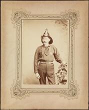 [Christopher Coates in the uniform of the Brooklyn Volunteer Firemen's Association]