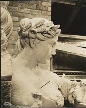 East 46th Street and Park Avenue. New York Central Building. Assembly of statuary in clock face